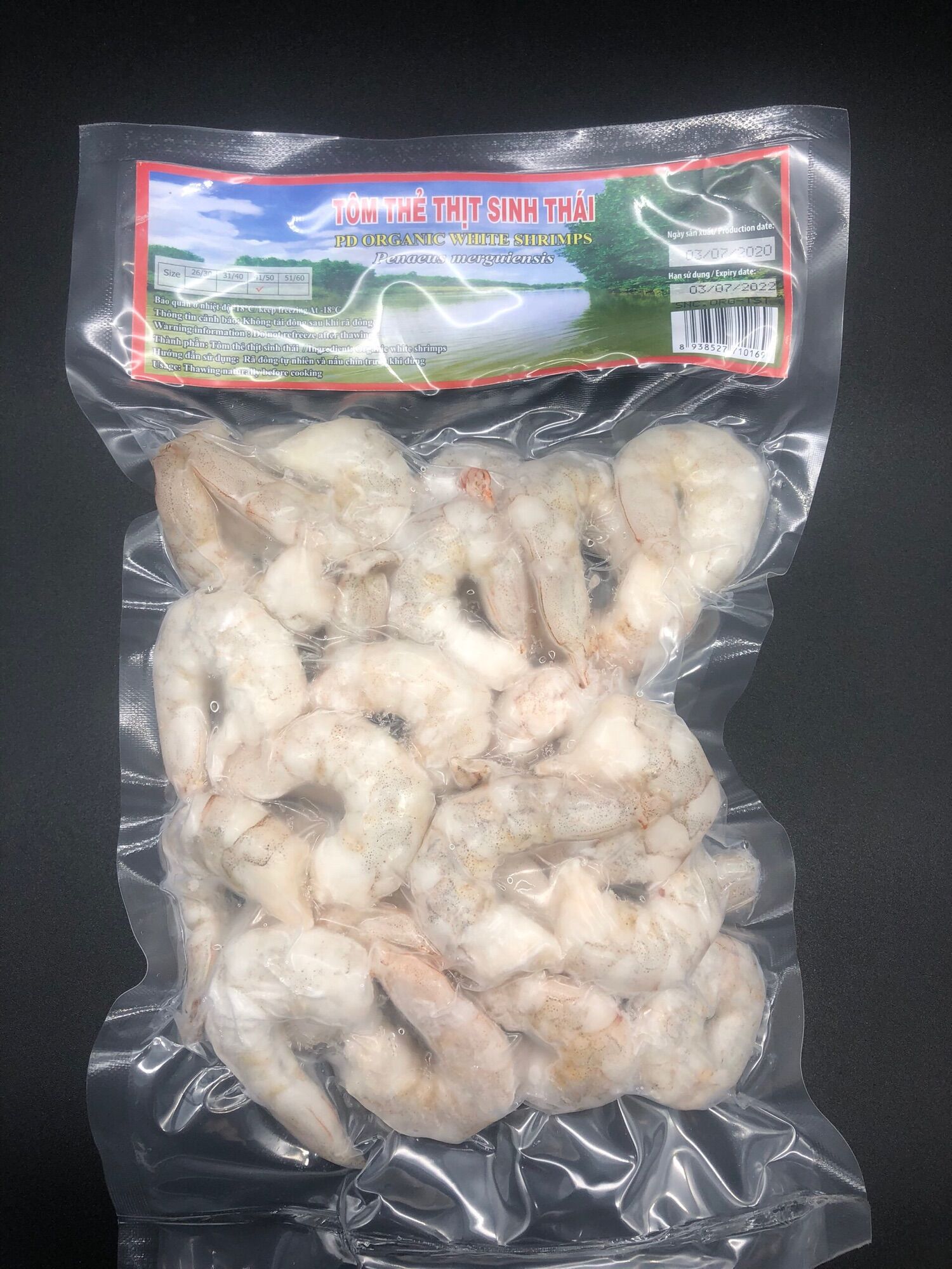 Tôm thẻ thịt sinh thái Seaprodex kích cỡ 41/50 - 250gr