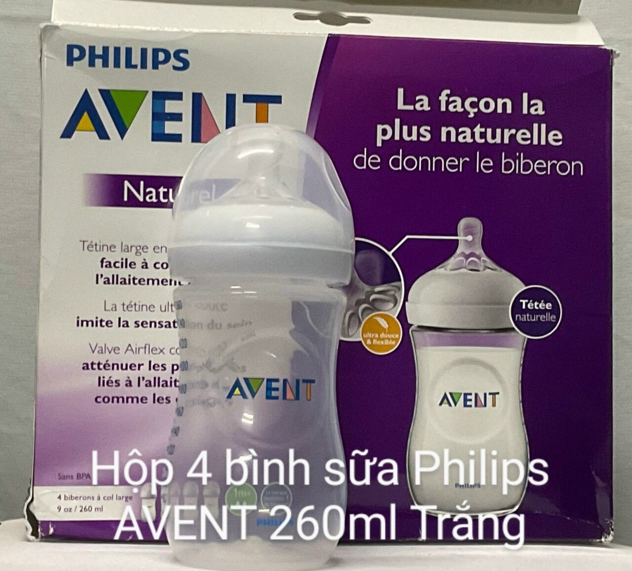 (Nhập Mỹ) Bình sữa PHILIPS Avent 260ml + núm ti