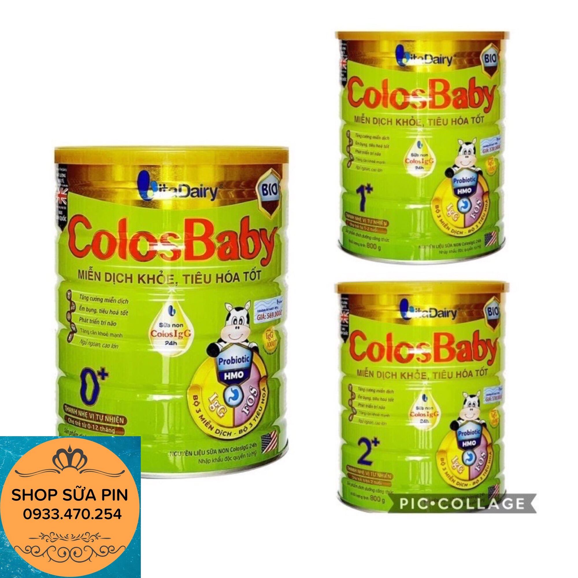DATE MỚI Sữa bột Colosbaby BIO 0+, 1+, 2+ 800g
