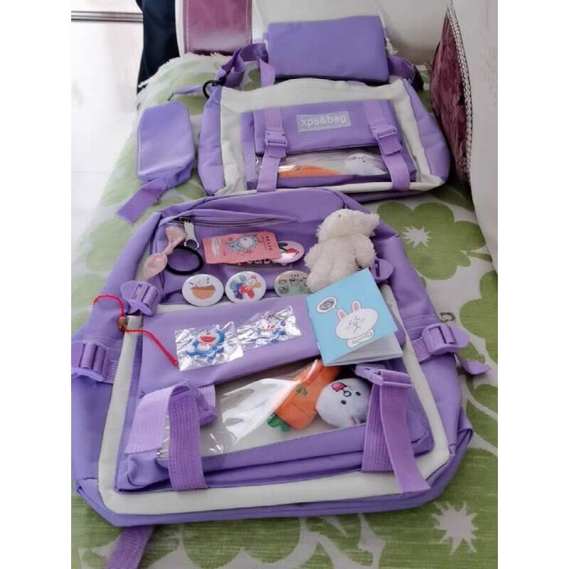 Set 4 món balo, túi xách cho học sinh, sinh viên