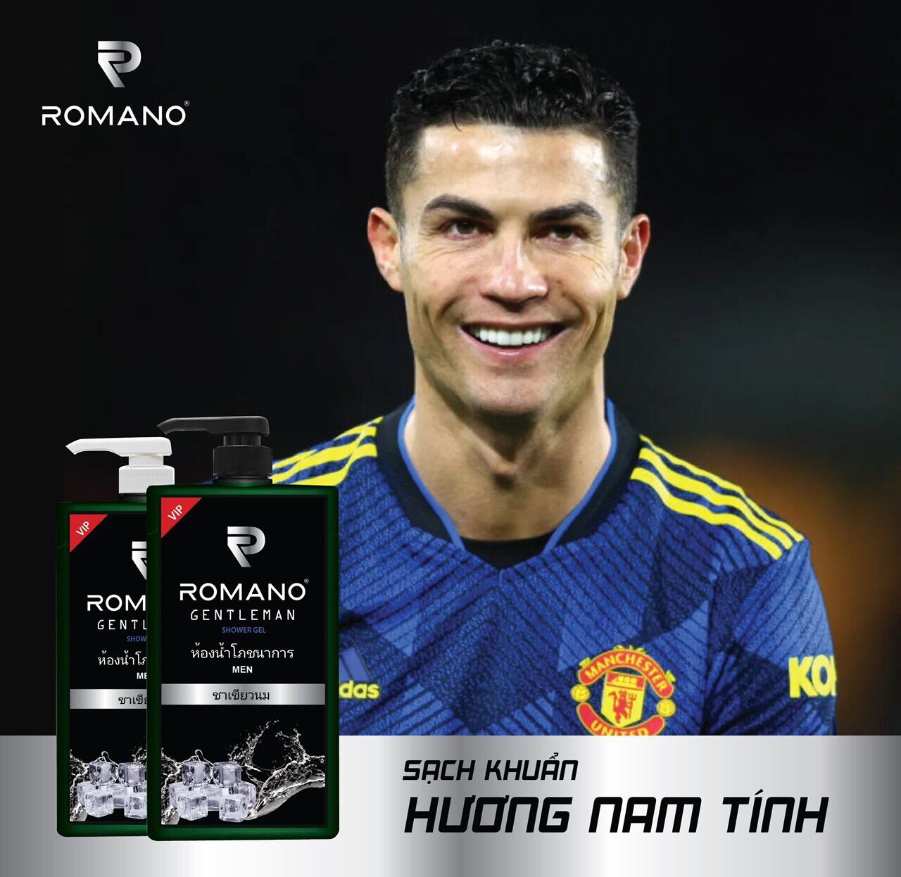 Bộ 2 chai tắm & gội Romano 800ml