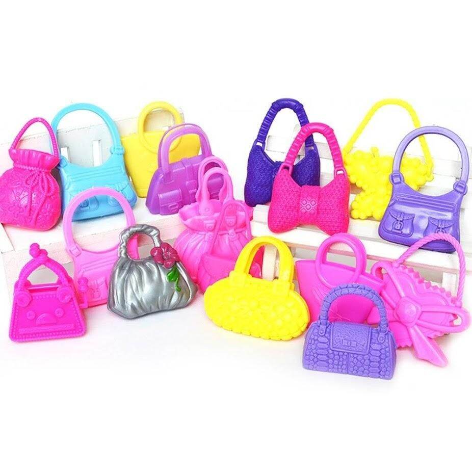 [HCM]BỘ 1 TÚI VÀ 2 GIÀY CHO BÚP BÊ DƯỚI 30CM