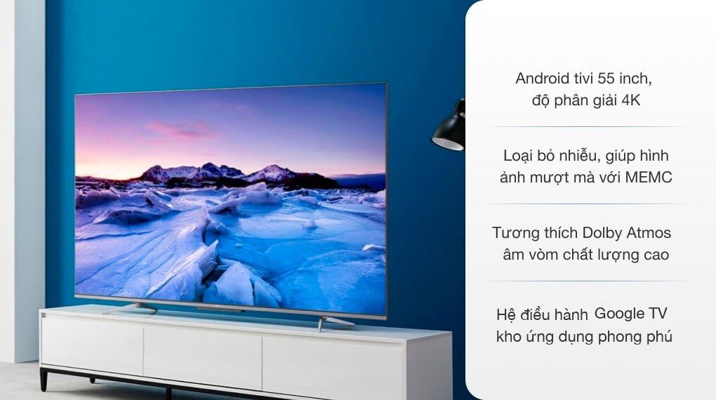Google TV - Android Tivi TCL 4K 55 inch 55P725