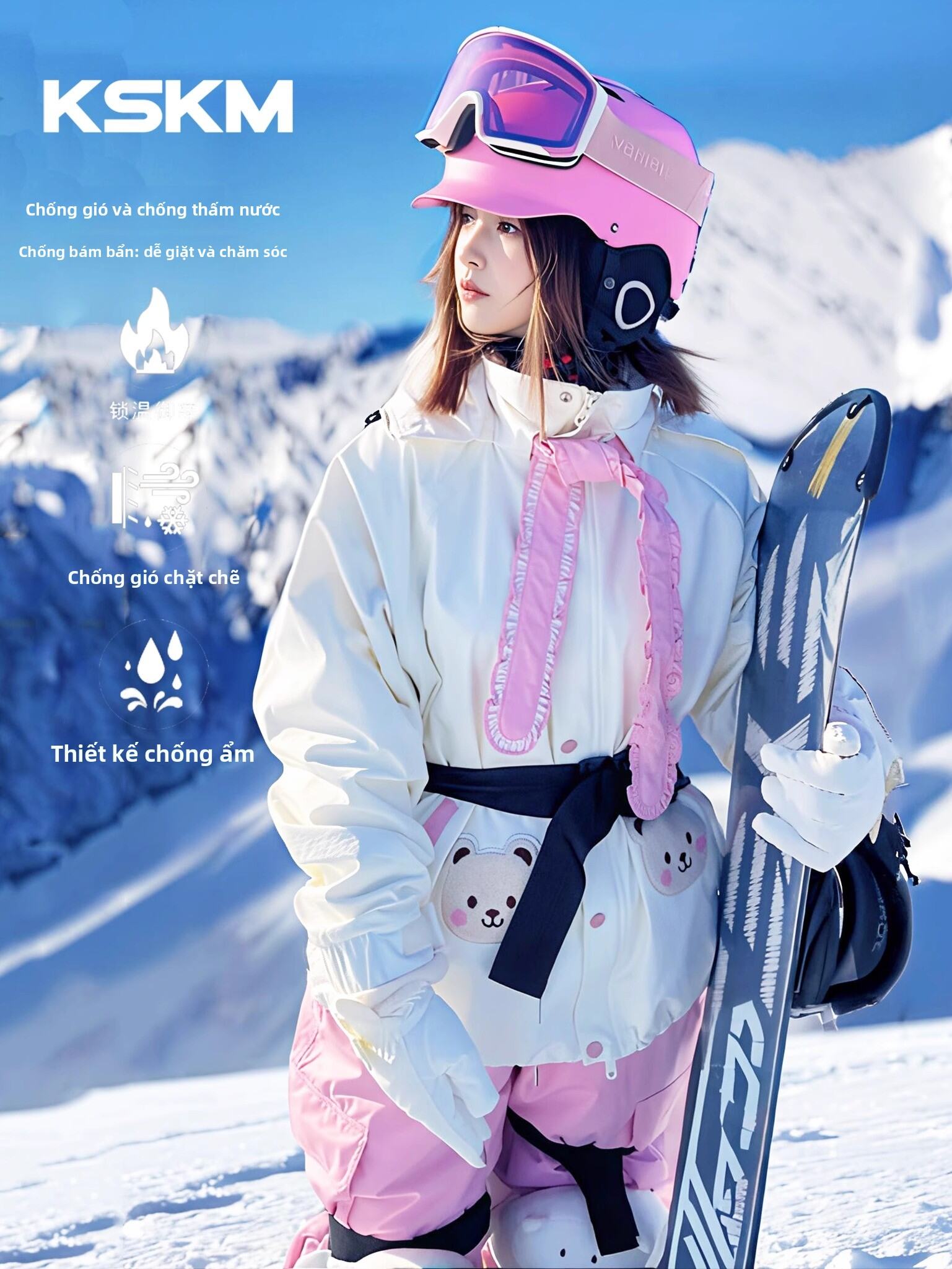 KSKM | Compact White Snowsuit Set - Thương hiệu KSKM Giá 3,676,000 Đồng*Miễn phí vận chuyển