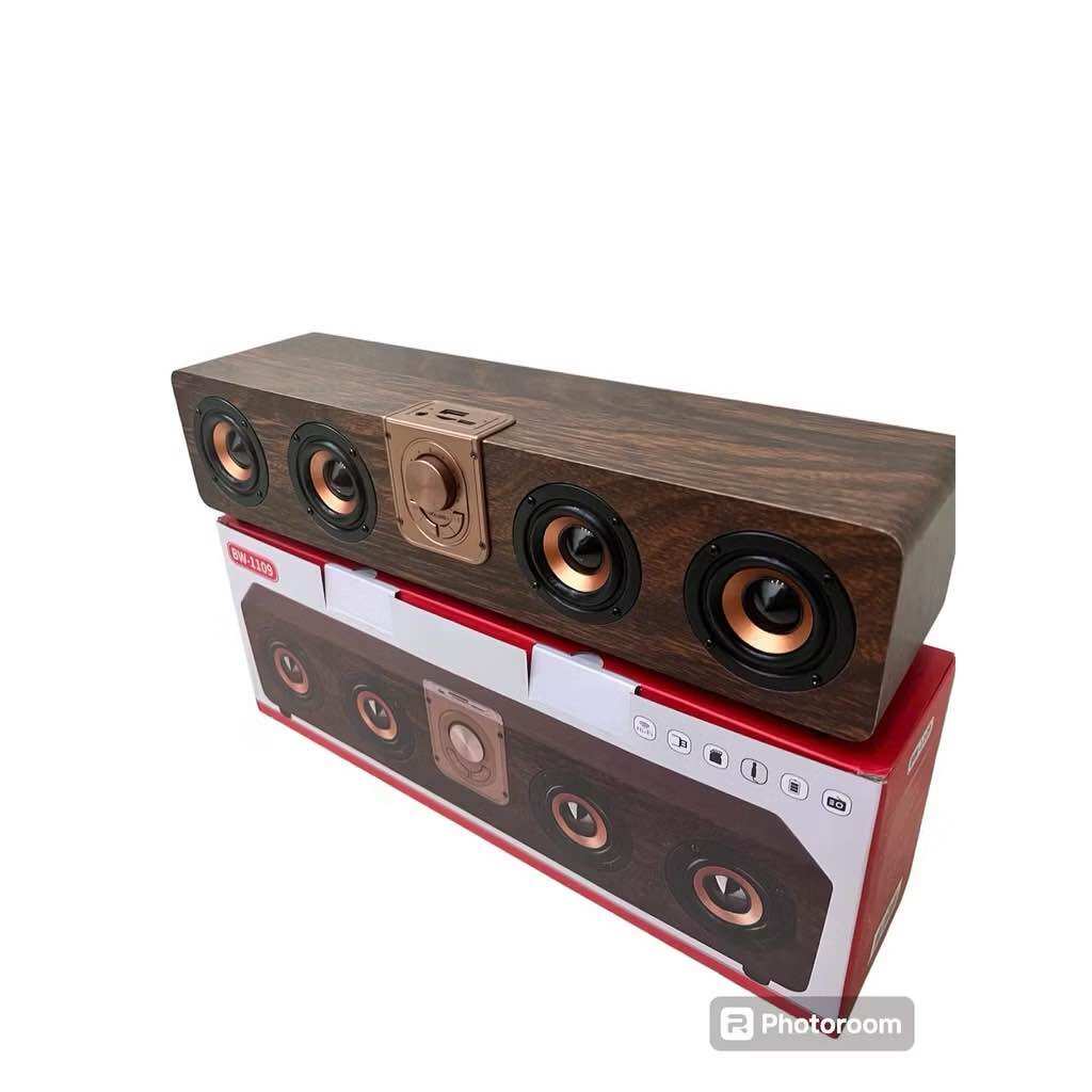 Loa Bluetooth vỏ gỗ GW -1109 loa Thiết kế gồm 4 loa công suất loa 10w loa mang lại âm thanh sống động