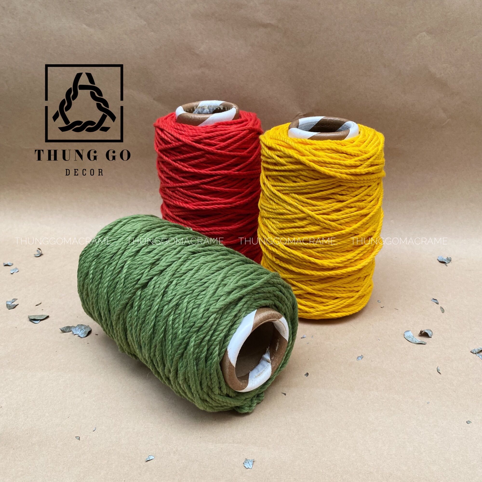 Dây thừng sẽ 3 xoắn Size 3mm màu ĐỎ TƯƠI