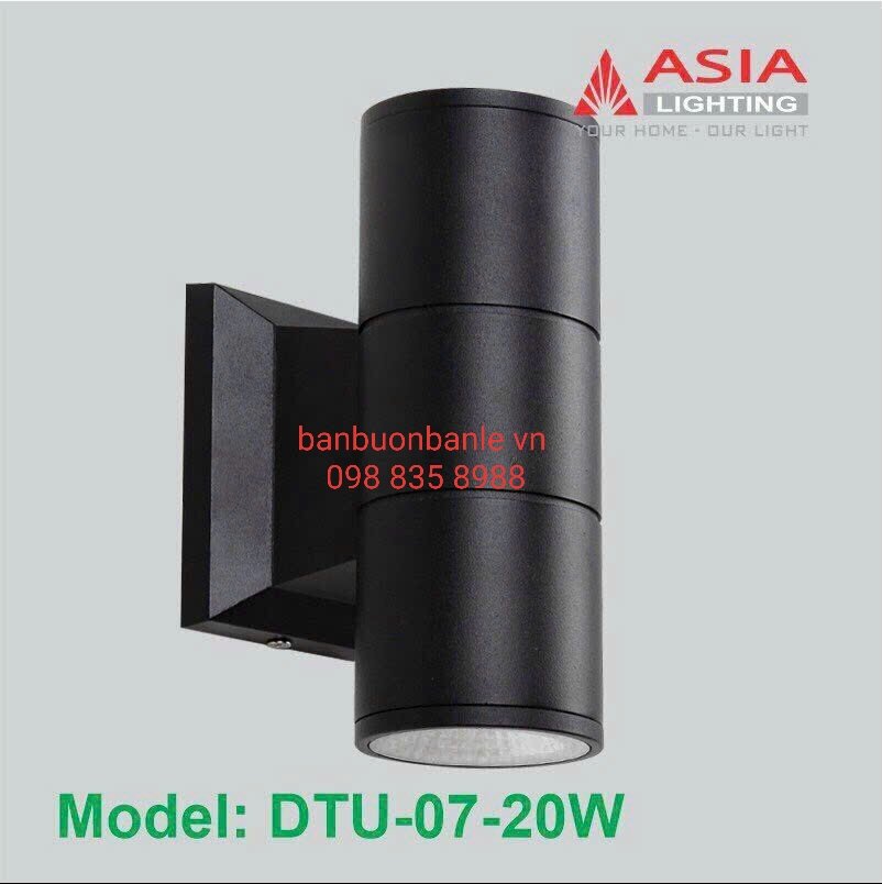 Đèn LED hắt tường trang trí 2 đầu trụ Asia