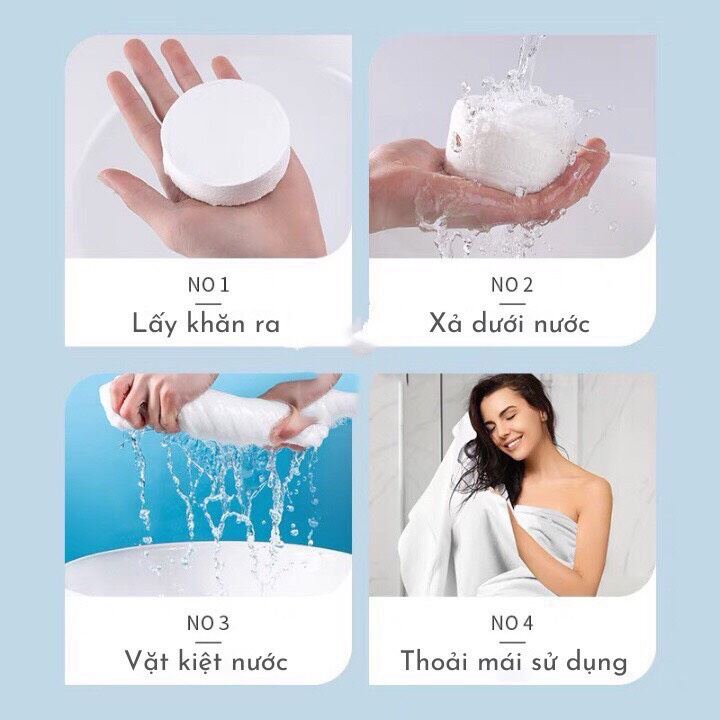 Combo 3 khăn tắm dạng nén du lịch (140x70)