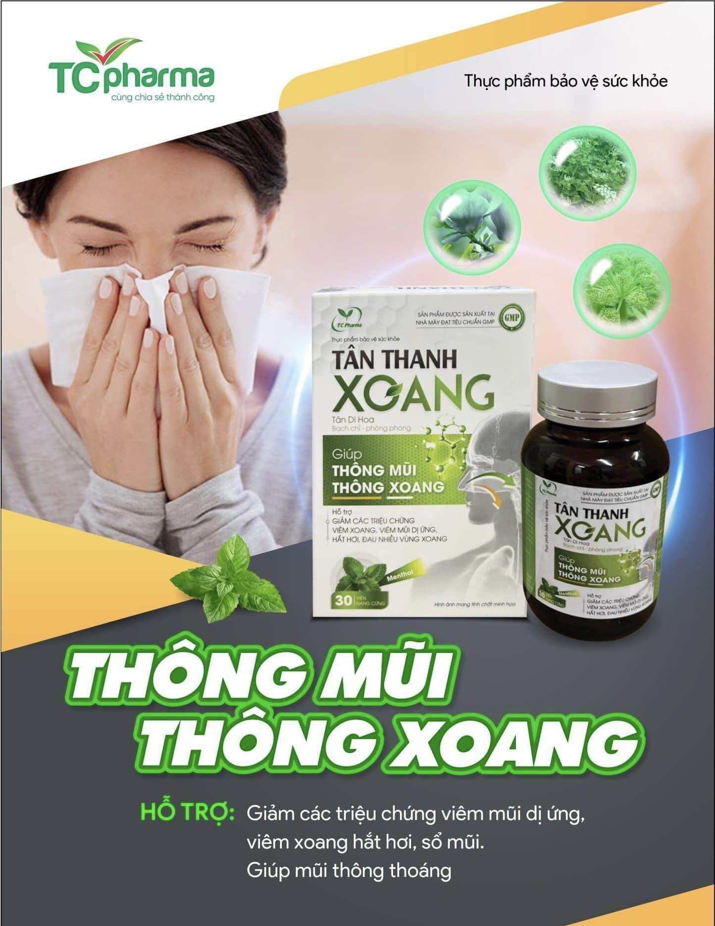 Tân Thanh Xoang - Ngăn Ngừa Viêm Xoang Mũi Tái Phát (Hộp 30V)