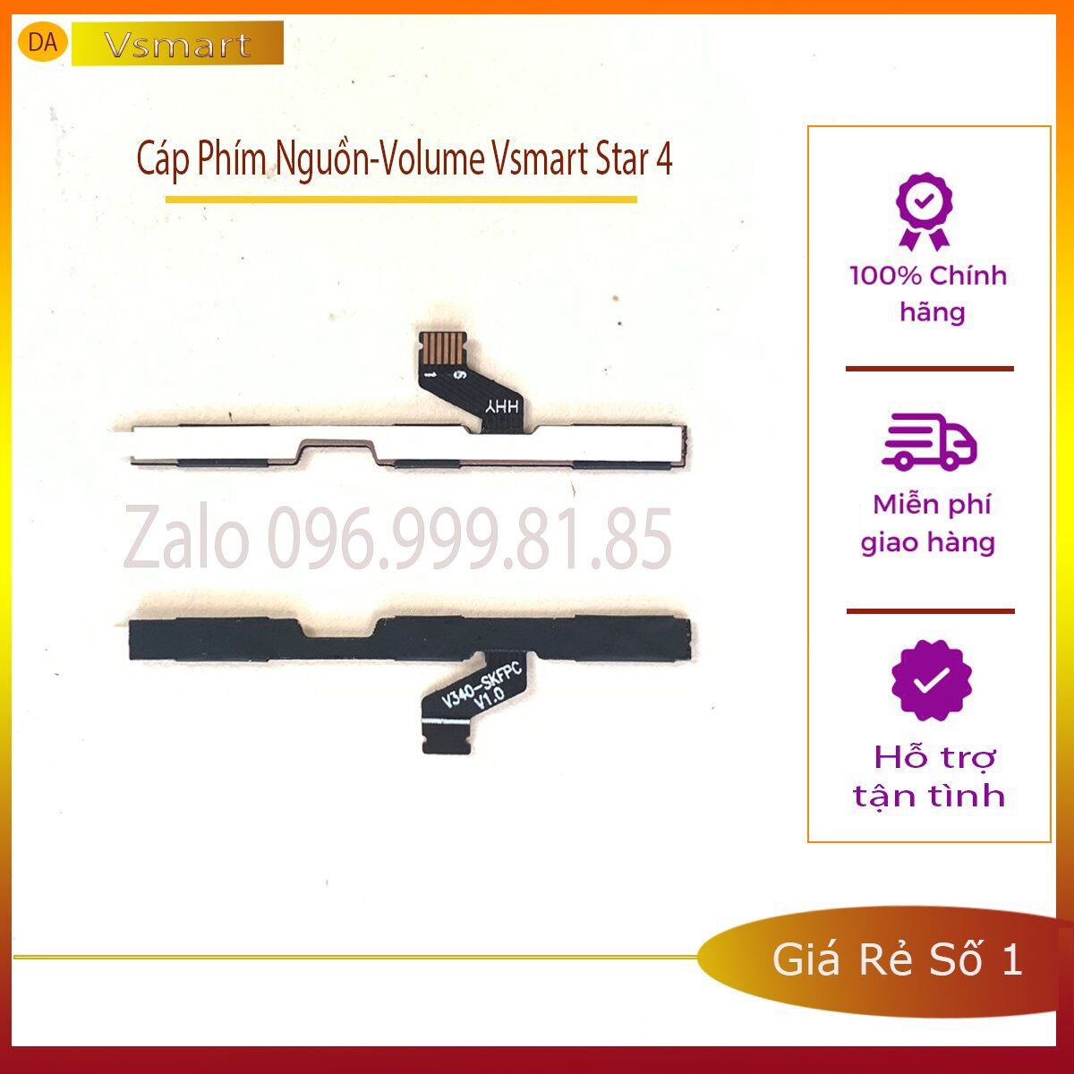Cáp Phím Nguồn_Volume Vsmart Star 4 Zin New Chính Hãng