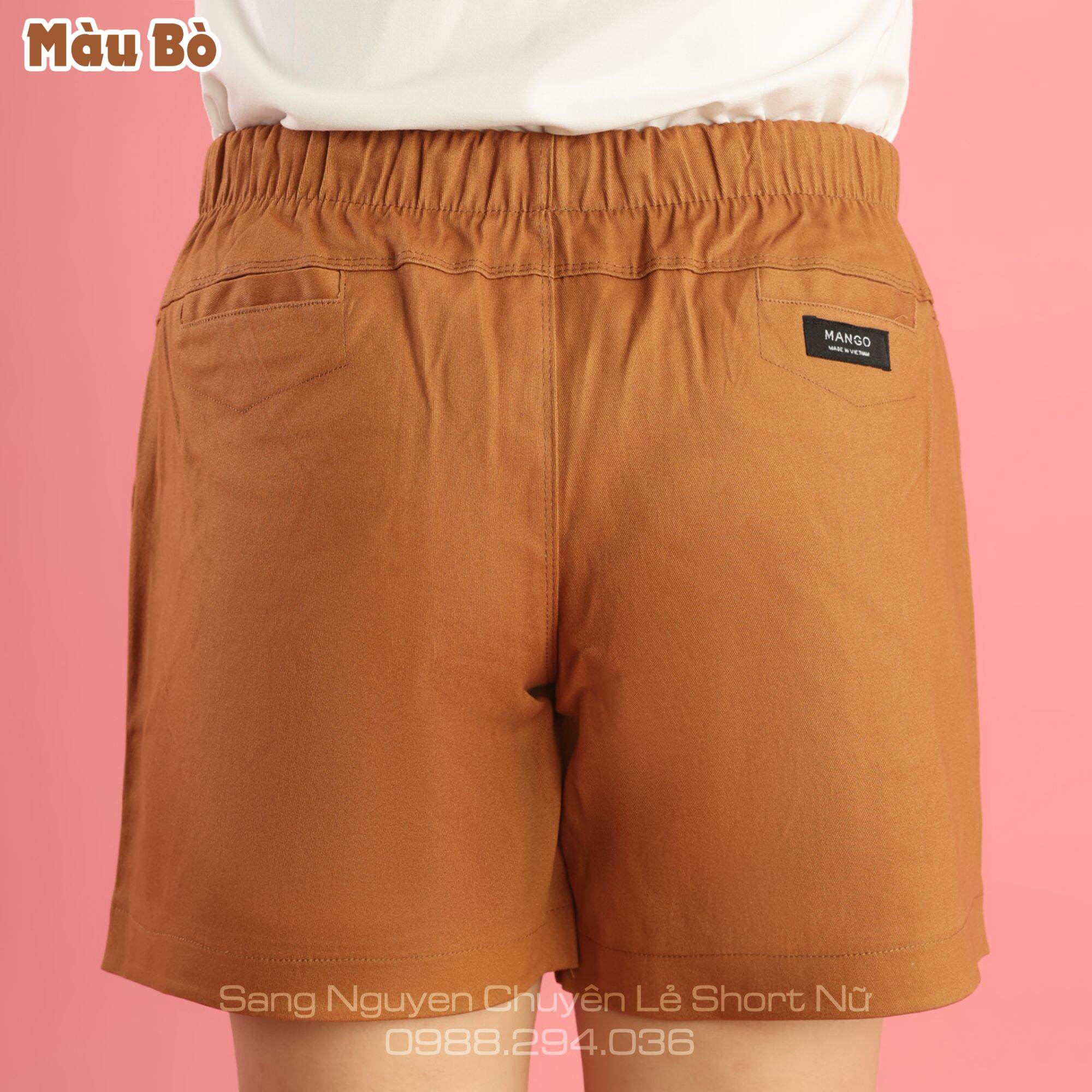 QUẦN SHORT NỮ KAKI LƯNG THUN