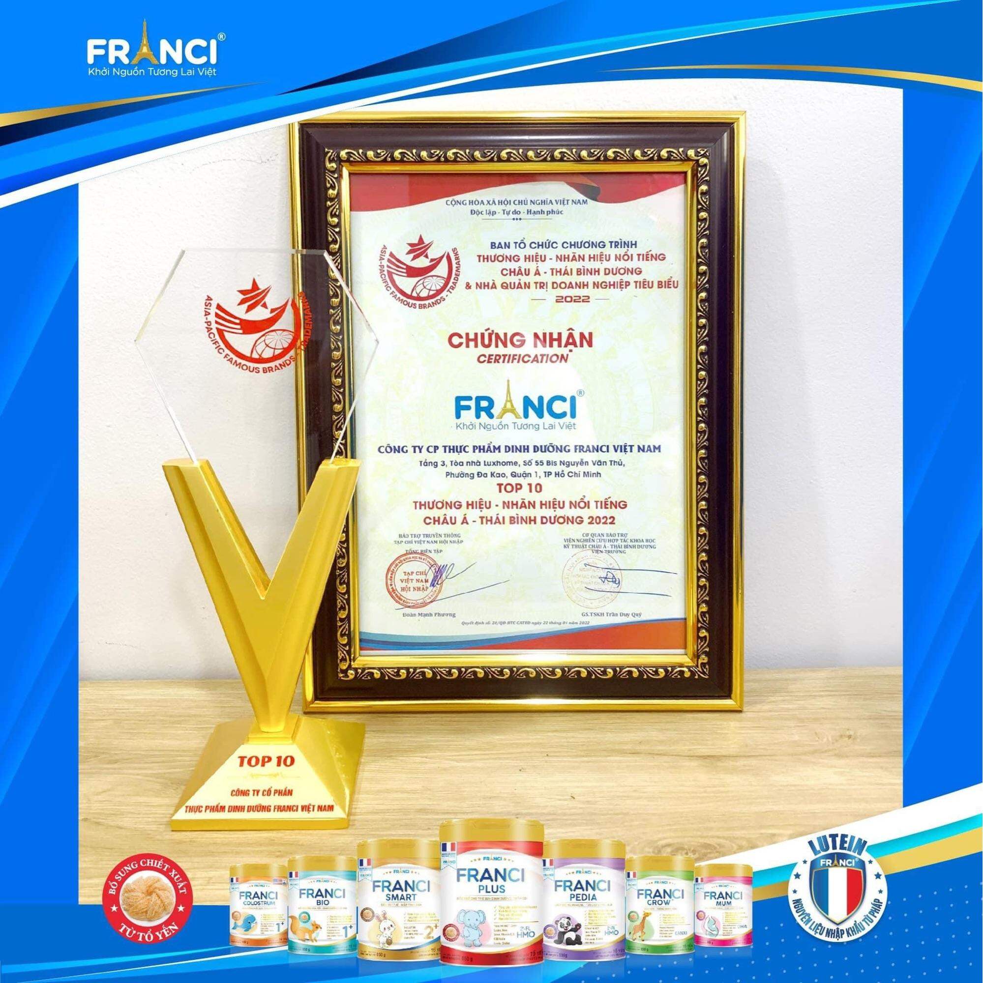 Sữa Bột Franci Plus cho trẻ nhẹ cân thấp còi (850g)