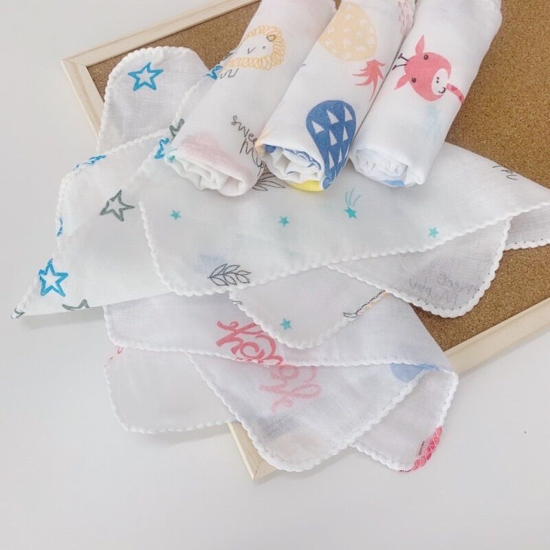 SET 10 KHĂN SỮA NHẬT IN HOA VĂN