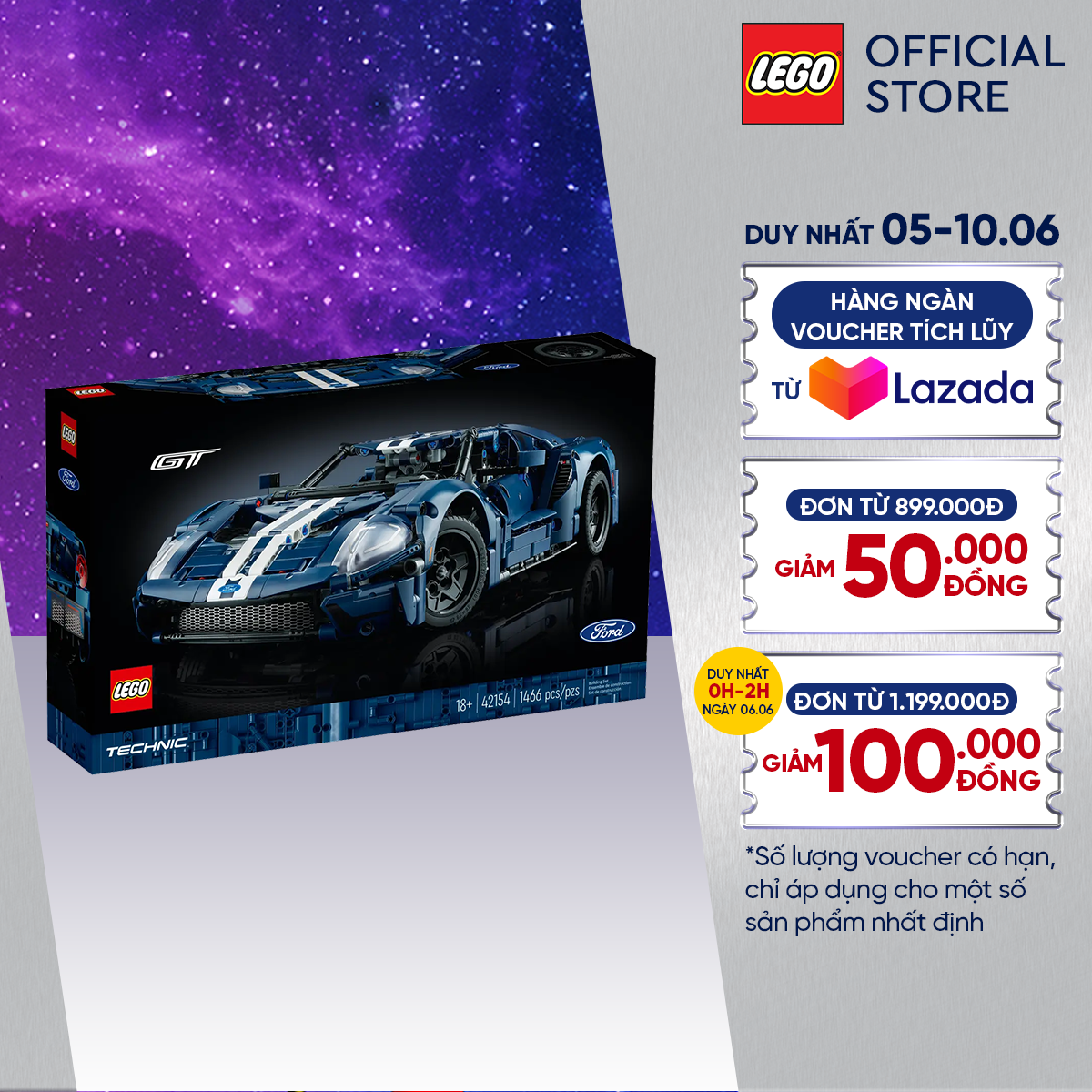 Lego technic 42154 đồ chơi lắp ráp siêu xe thể thao ford gt