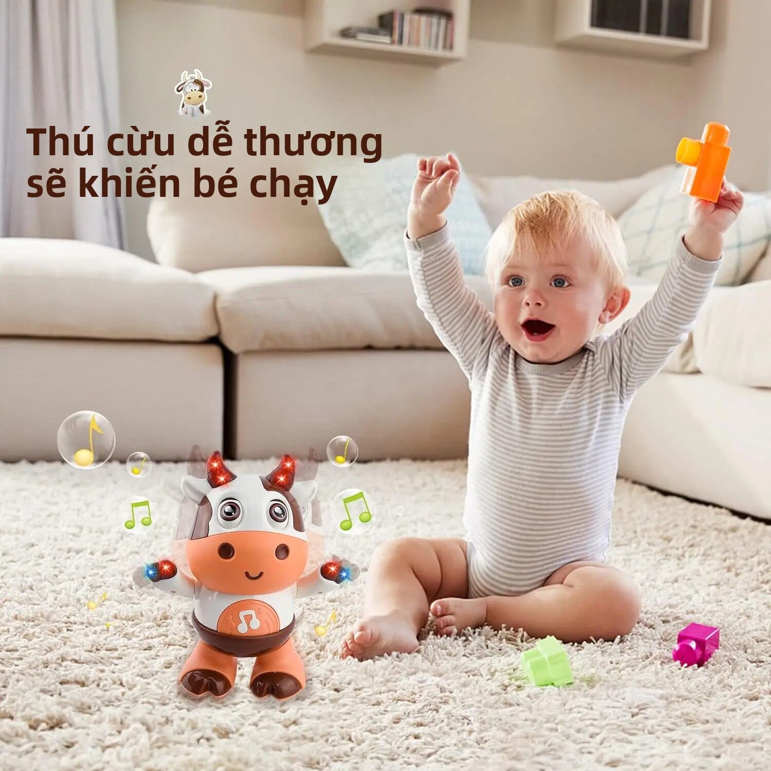 Đồ Chơi Nhồi Bông Bò Điện Tử Phát Nhạc, Nhảy Múa, Có Nhạc Vui Nhộn, Tương Tác, Quà Giáng Sinh Cho Trẻ Nhỏ, Đồ Chơi Nhồi Bông Mềm Mại, Giáo Dục Sớm Cho Trẻ Từ 3-12 Tuổi