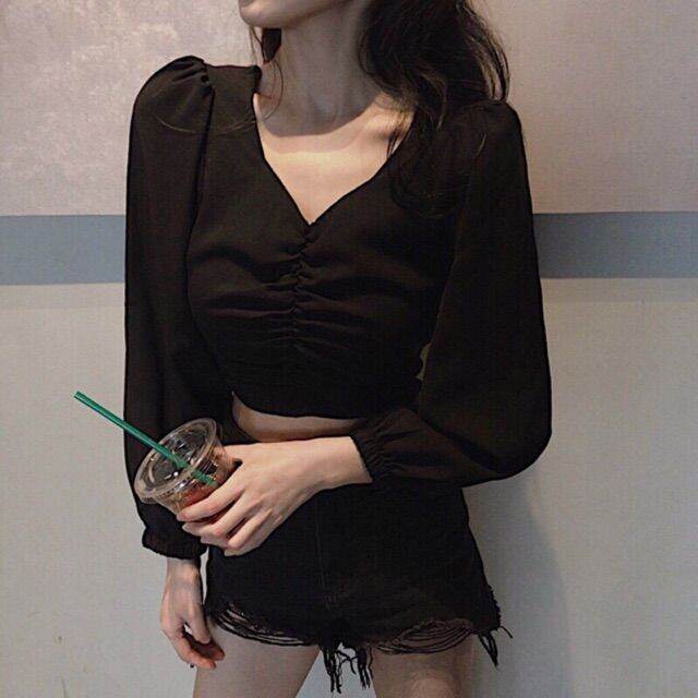 ÁO KIỂU CỔ VUÔNG TAY DÀI m23