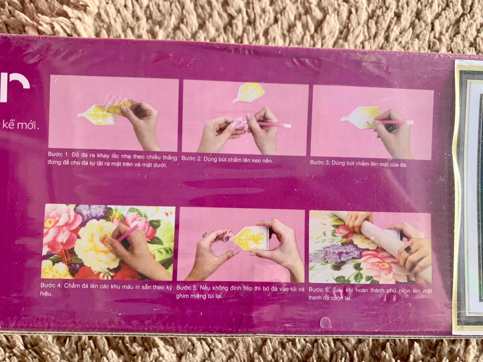[ FREESHIP MAX-]Tranh đính đá cha mẹ đôi công lv158 KT 99x50cm[ Tranh Hà Đoàn]