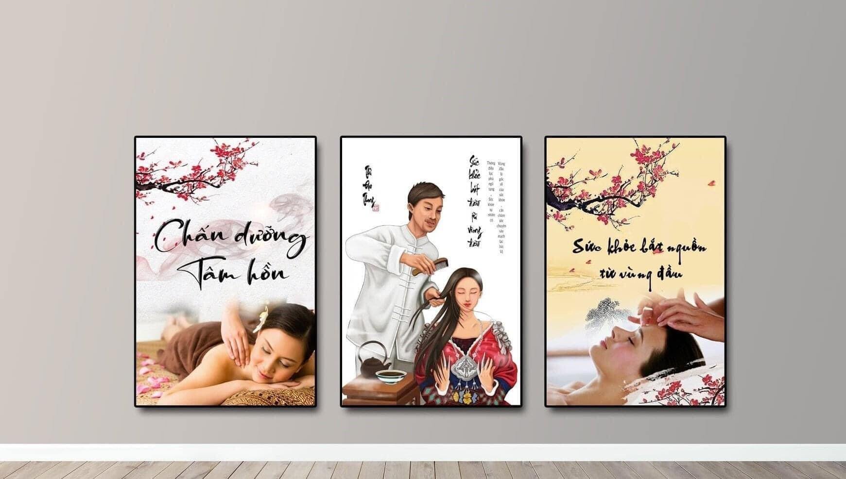 BỘ 3 TRANH SPA DƯỠNG SINH DÁN TƯỜNG ( NHẬN ĐẶT LÀM THEO YÊU CẦU CỦA KHÁCH )