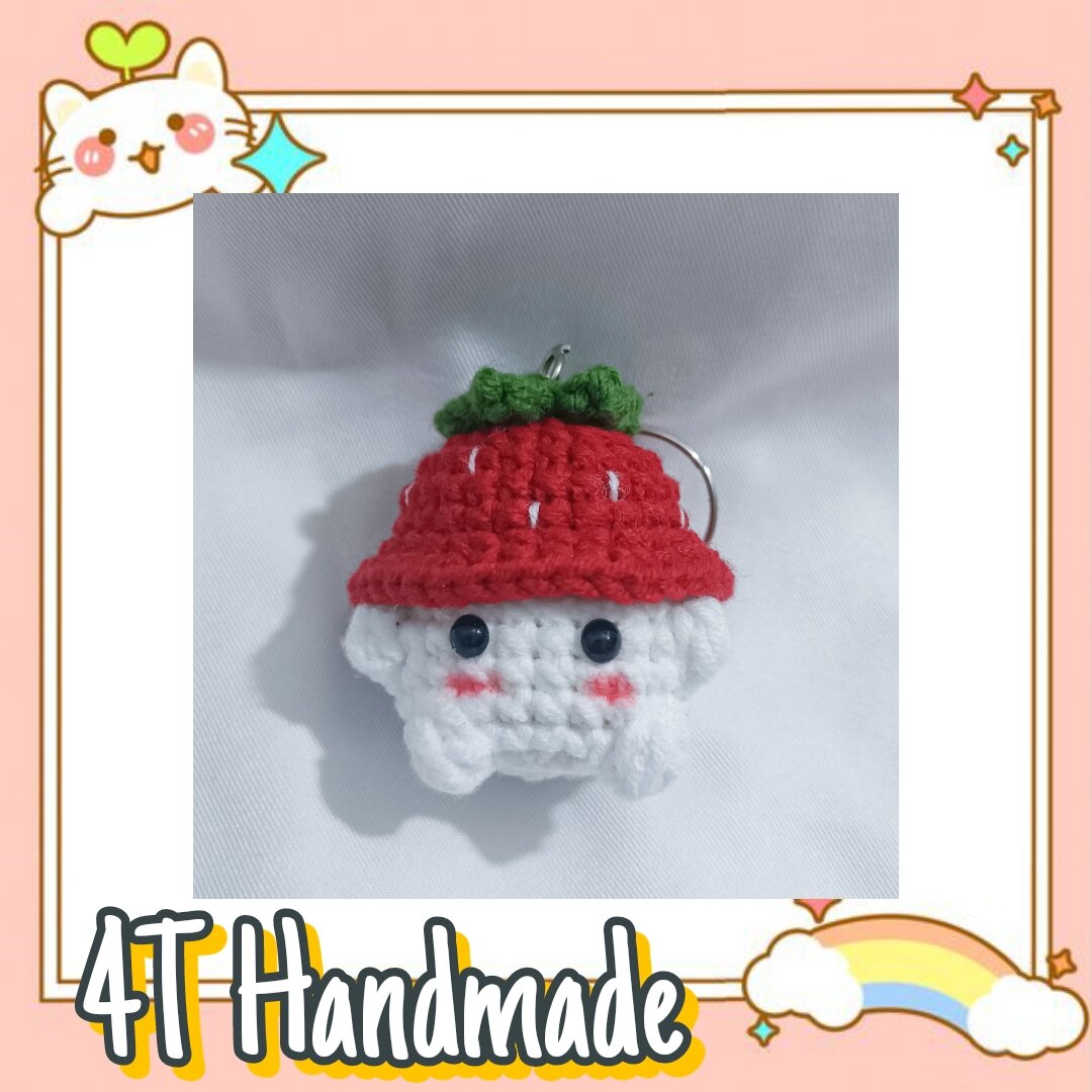 Móc Khoá Handmade Nấm Đội Mũ Bằng Len