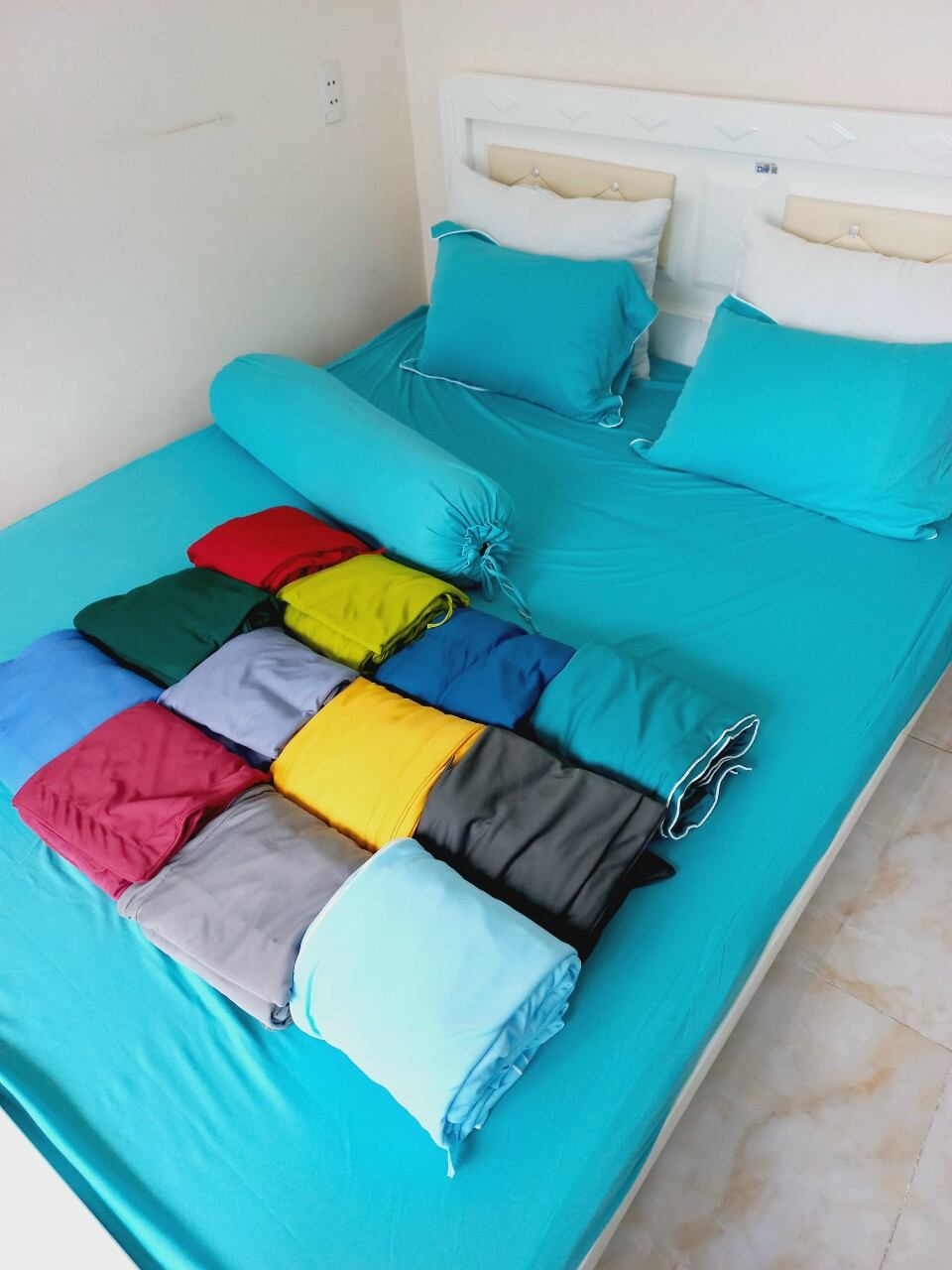 drap thun hàn quốc, bộ ga 4 món không mền