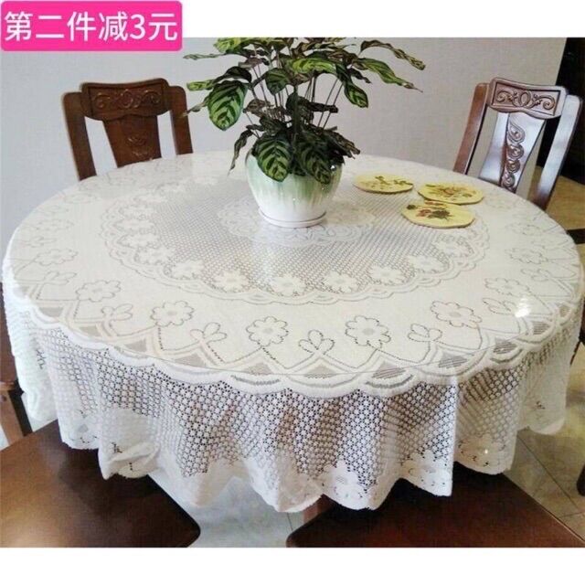 Khăn bàn tròn ren 1m8 cao cấp vải dày xịn