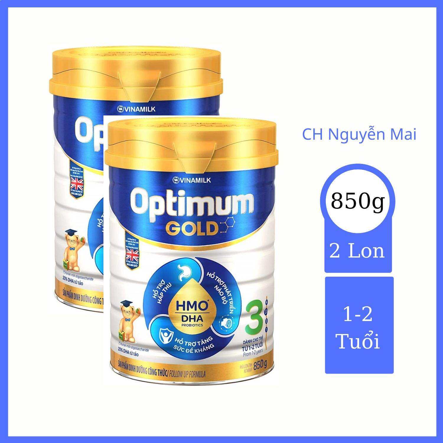 Combo 2 Hộp Sữa Vinamilk Optimum Gold 3 - 850g ( 1-2 tuổi)