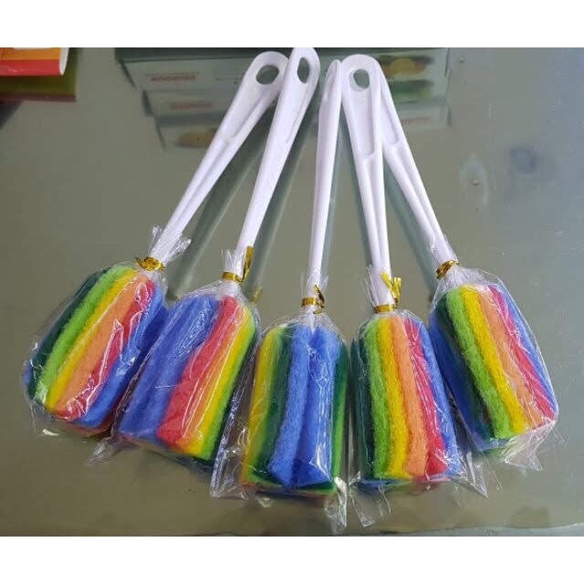 [HCM]cọ ly cọ bình bọt biển 7 màu tiện lợi