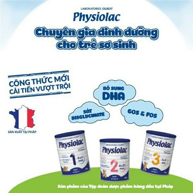 Sữa bột Physiolac số 2, Nhập khẩu nguyên lon từ Pháp