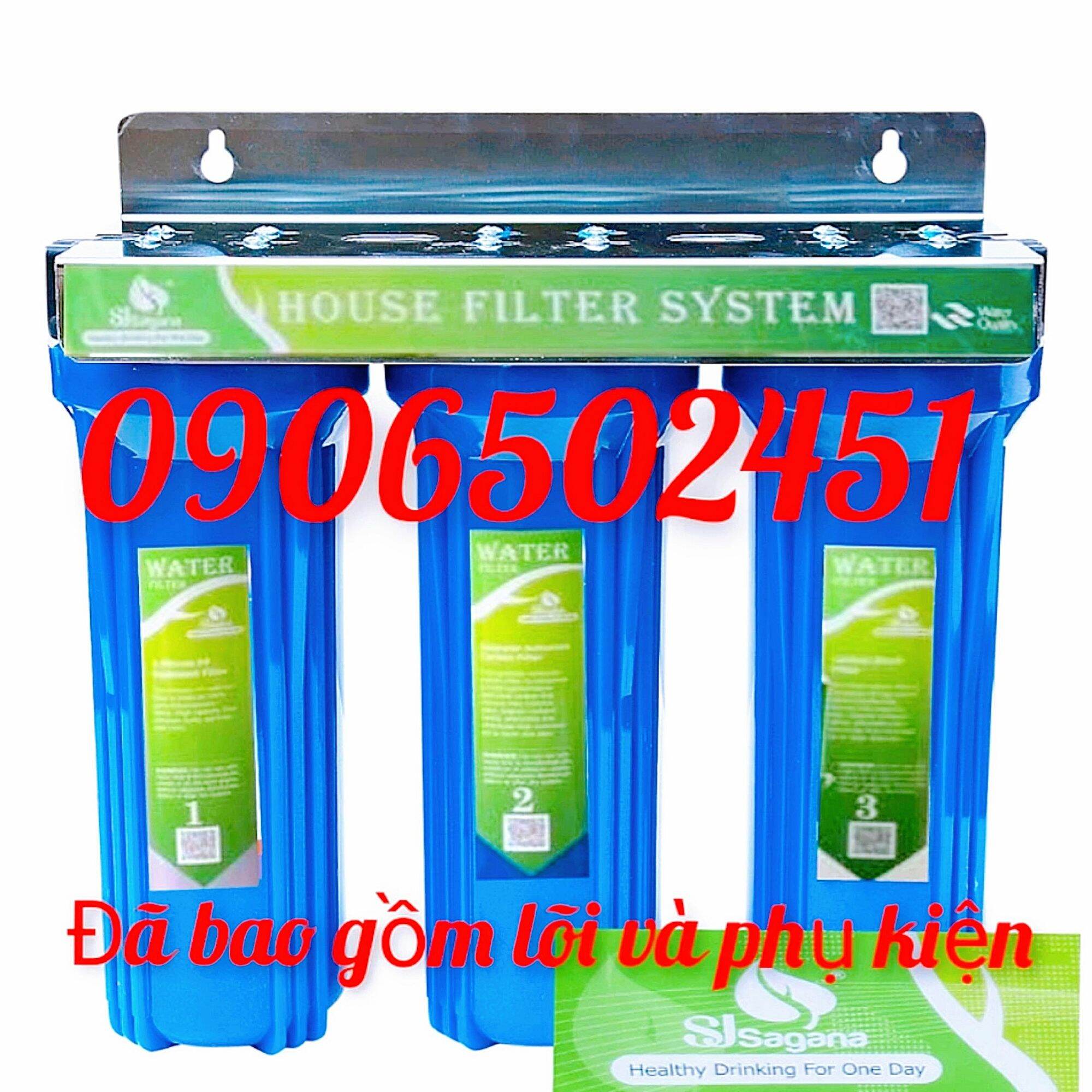 [HCM]Bộ lọc nước sinh hoạt gia đình 3 cấp ly 10 inch chuẩn