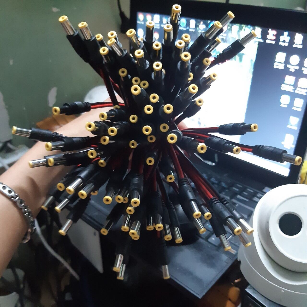 10 Jack nguồn DC đực lõi đồng.
