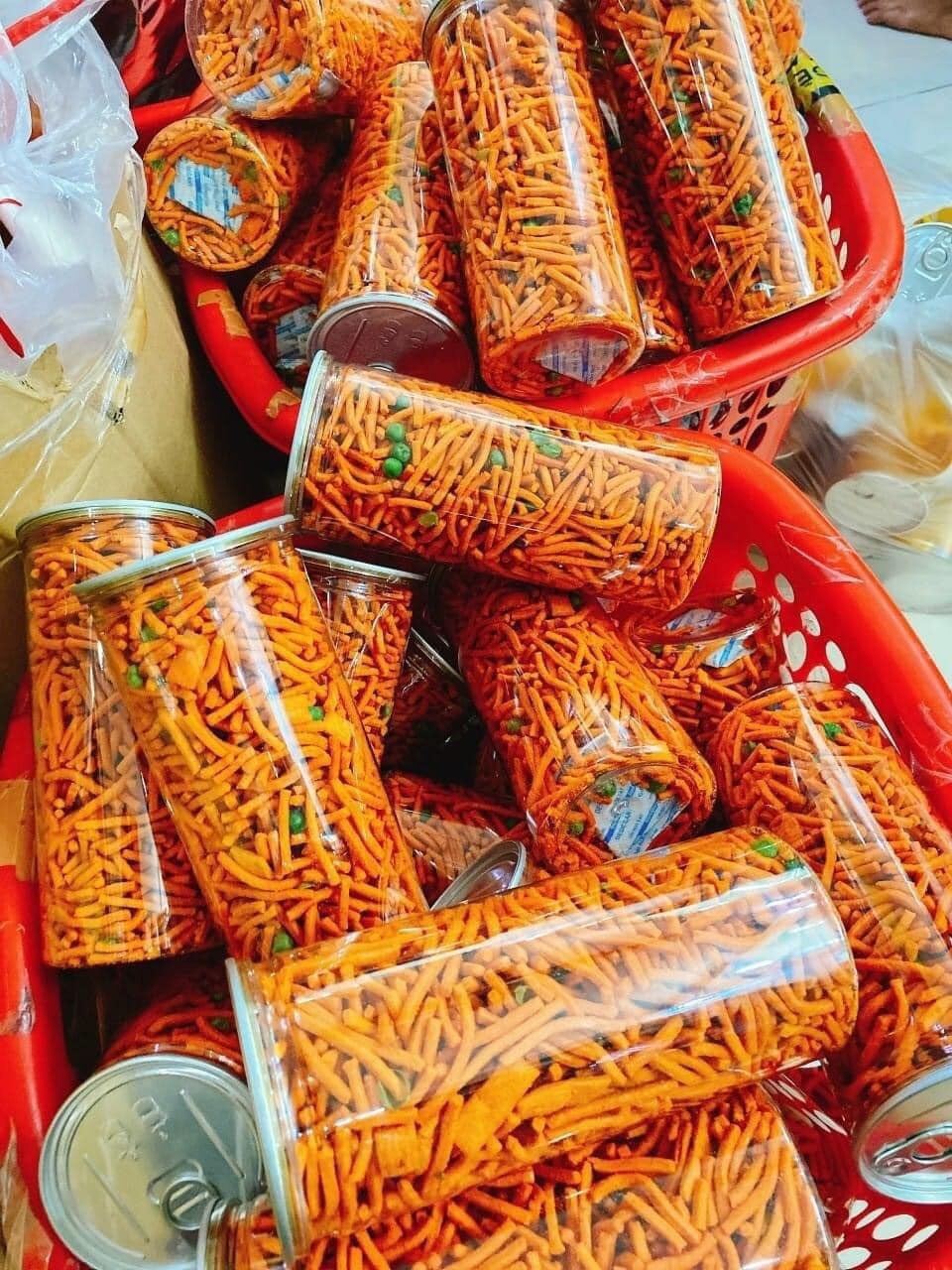 Bim bim que đậu hà lan hủ 220g, 350g. snack que.