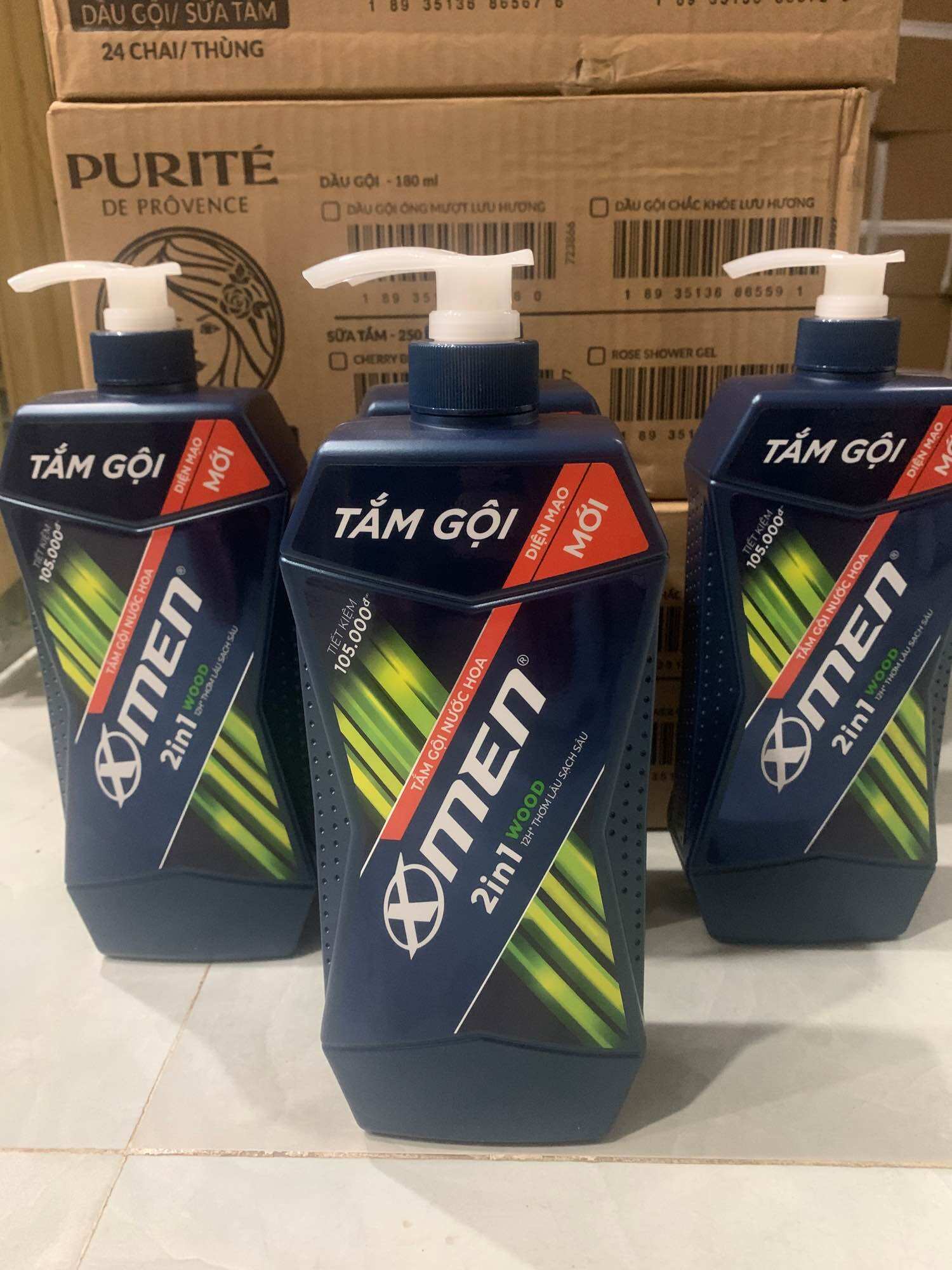 Tắm gội 2 trong 1 X-Men Wood 12h thơm lâu sạch sâu 900g