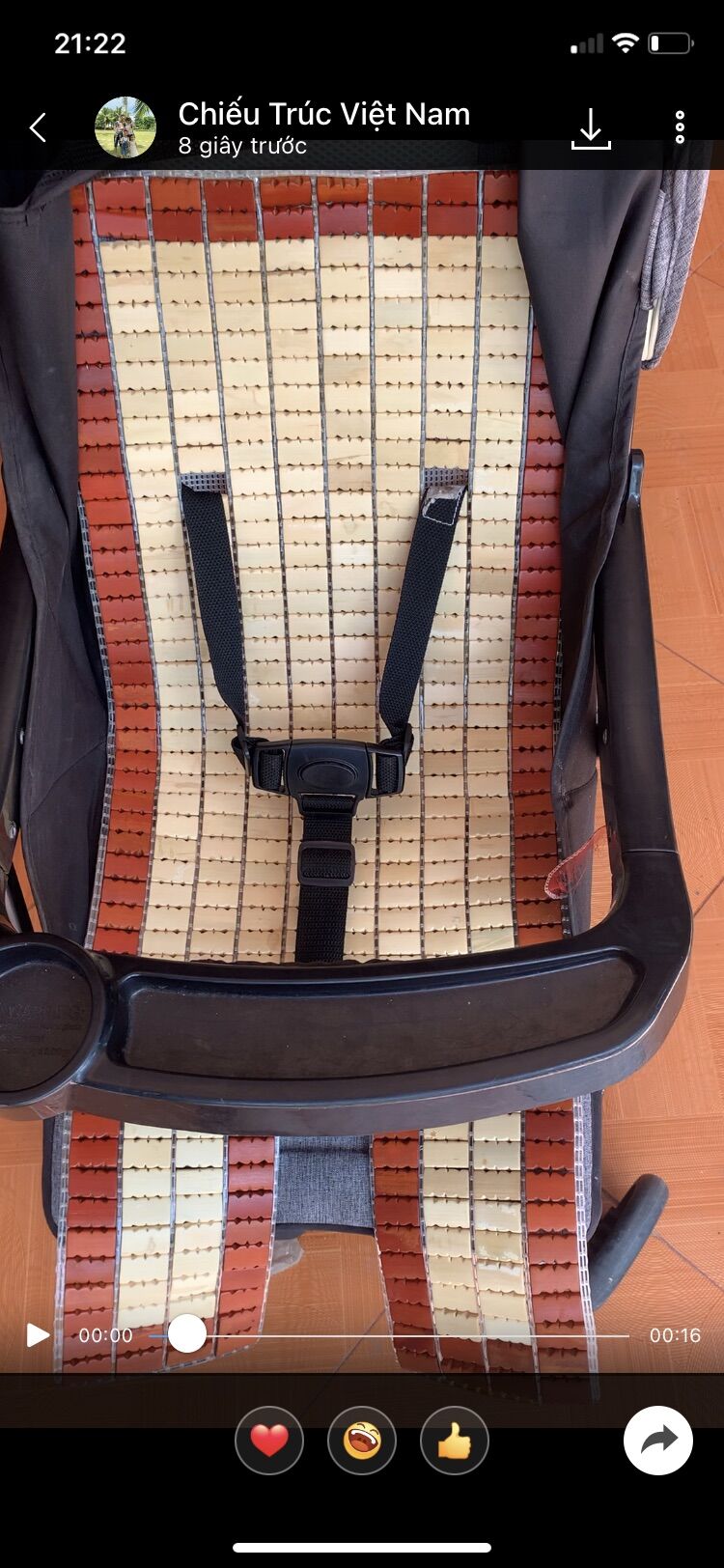 Chiếu trúc đặt vào xe đẩy kt 30 x 75cm cho bé nằm mát lưng