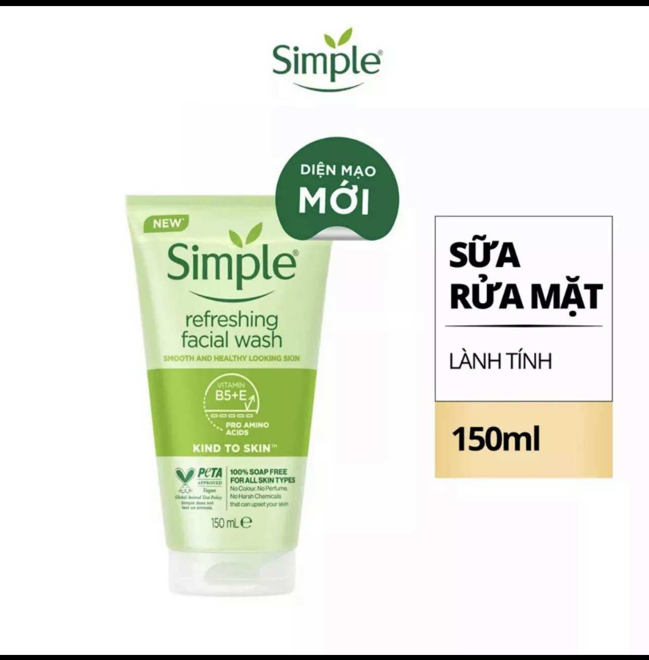 Sửa Rửa Mặt Simple - Moisturising ( Sạch Sâu) 150ml