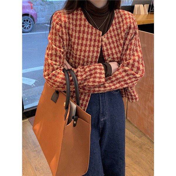 ÁO KHOÁC DẠ TWEED KẺ HAI MÀU MỚI