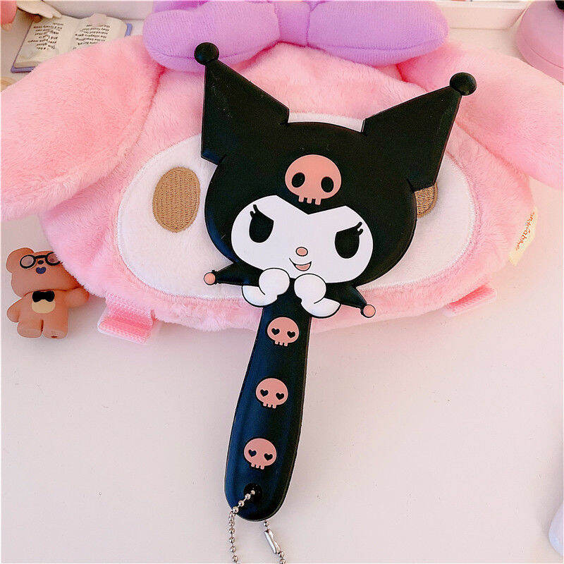 Sanrio Kuromi Giai Điệu Gương Trang Điểm Cầm Tay Kawaii Hình Hoạt Hình Tay Cầm Đựng Mỹ Phẩm Dụng Cụ Làm Đẹp Cho Bé Gái Món Quà Hoàn Hảo Unisex Chất Liệu Pvc