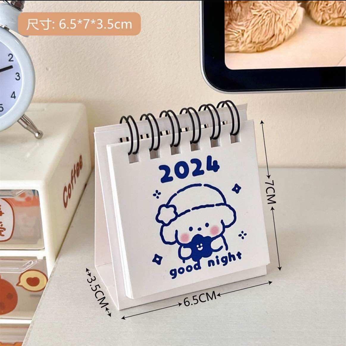 Lịch để bàn 2024 mini họa tiết dễ thương