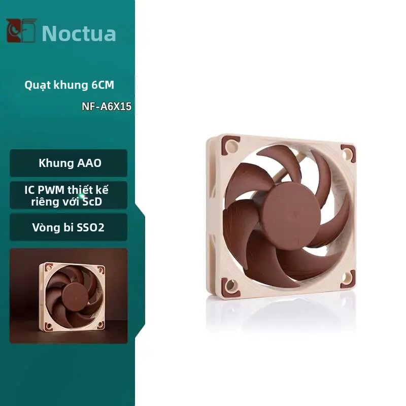 Noctua | Quạt Làm Mát Yên Tĩnh Noctua NF-A6X15 60x60x15mm Hiệu Suất Cao Chất Liệu PBT Gia Cố Bằng Sợi Thủy Tinh Vòng Bi SSO2 Quạt Vỏ Máy 12V 7 Cánh Giá 1,001,000 Đồng*Miễn phí vận chuyển