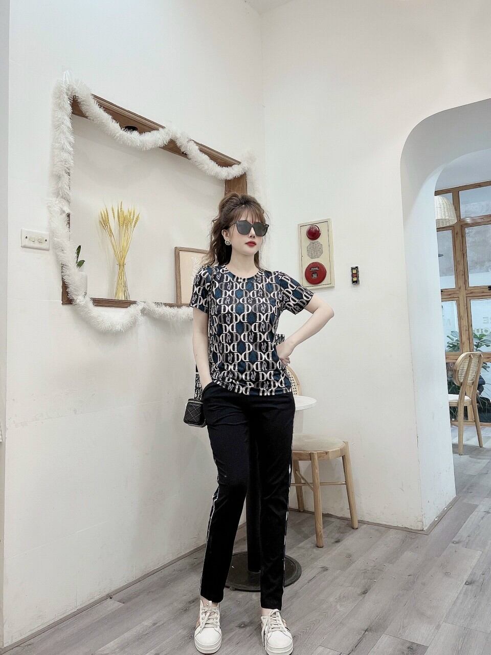 Sét bộ đồ nữ in họa tiết cao cấp