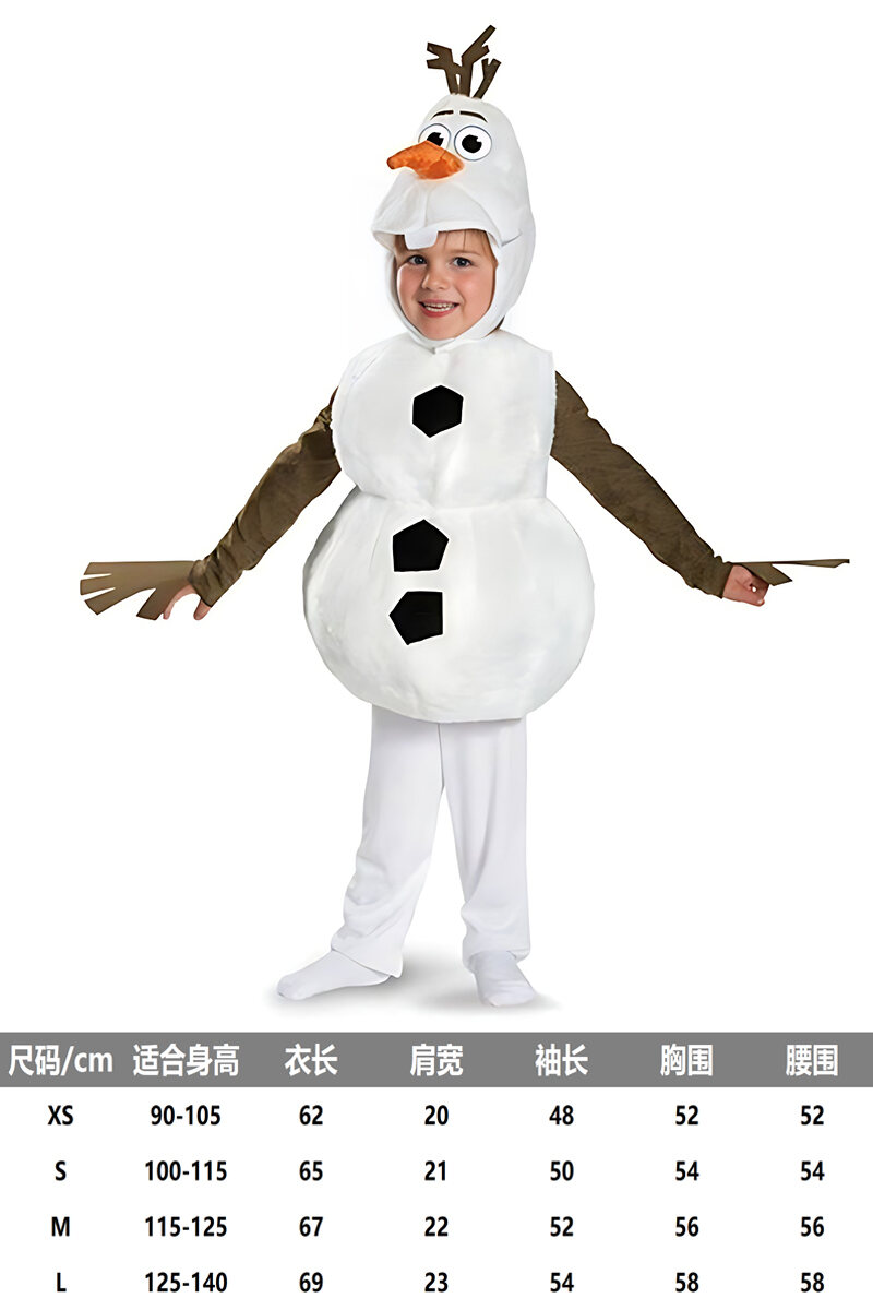 Snowy Festival Performance Costume Adult Christmas New Years Day Snowman Role-playing Stage Outfit C