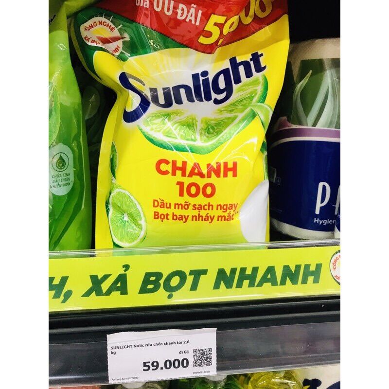 Nước rửa chén Sunlight chanh 3,5 kg