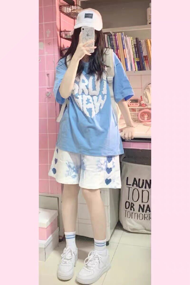 Bộ áo chữ và quần loang tim