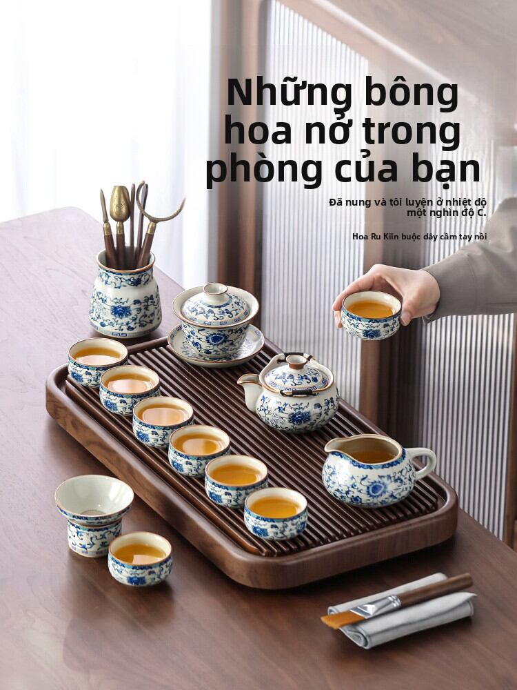 SHANGYANFANG | High-end Luxury Home Tea Set with Tea Tray and Teapot Giá 1,671,000 Đồng*Miễn phí vận chuyển