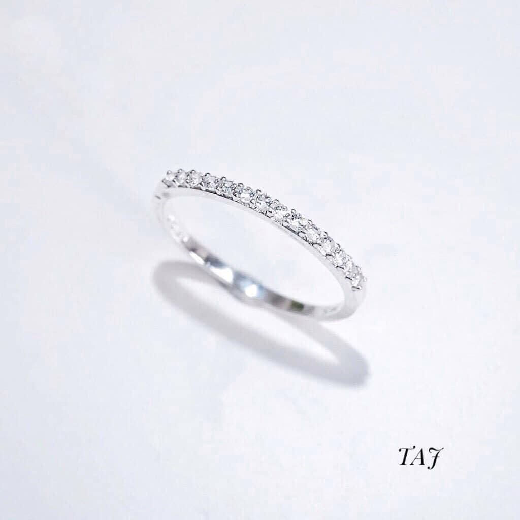 Nhẫn 1 hàng đá, Nhẫn nữ Đính đá, chất liệu Bạc Ta-bacquynhanh