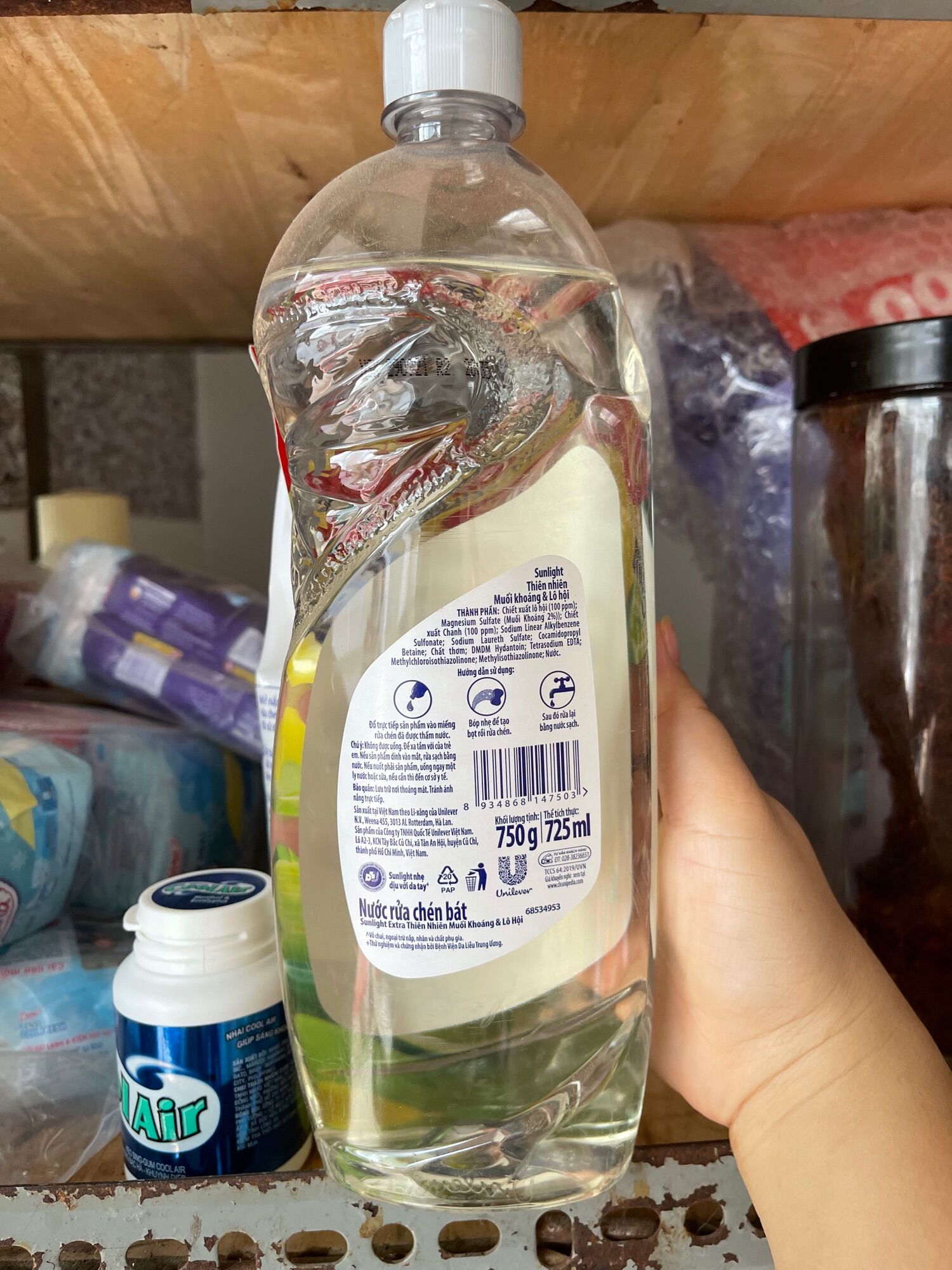 Nước rửa chén chai Sunlight 750ml trà xanh matcha trà nhật