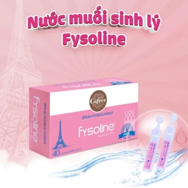 Nước muối sinh lý đẳng trương Fysoline Pháp 40 ống vệ sinh mắt mũi miệng