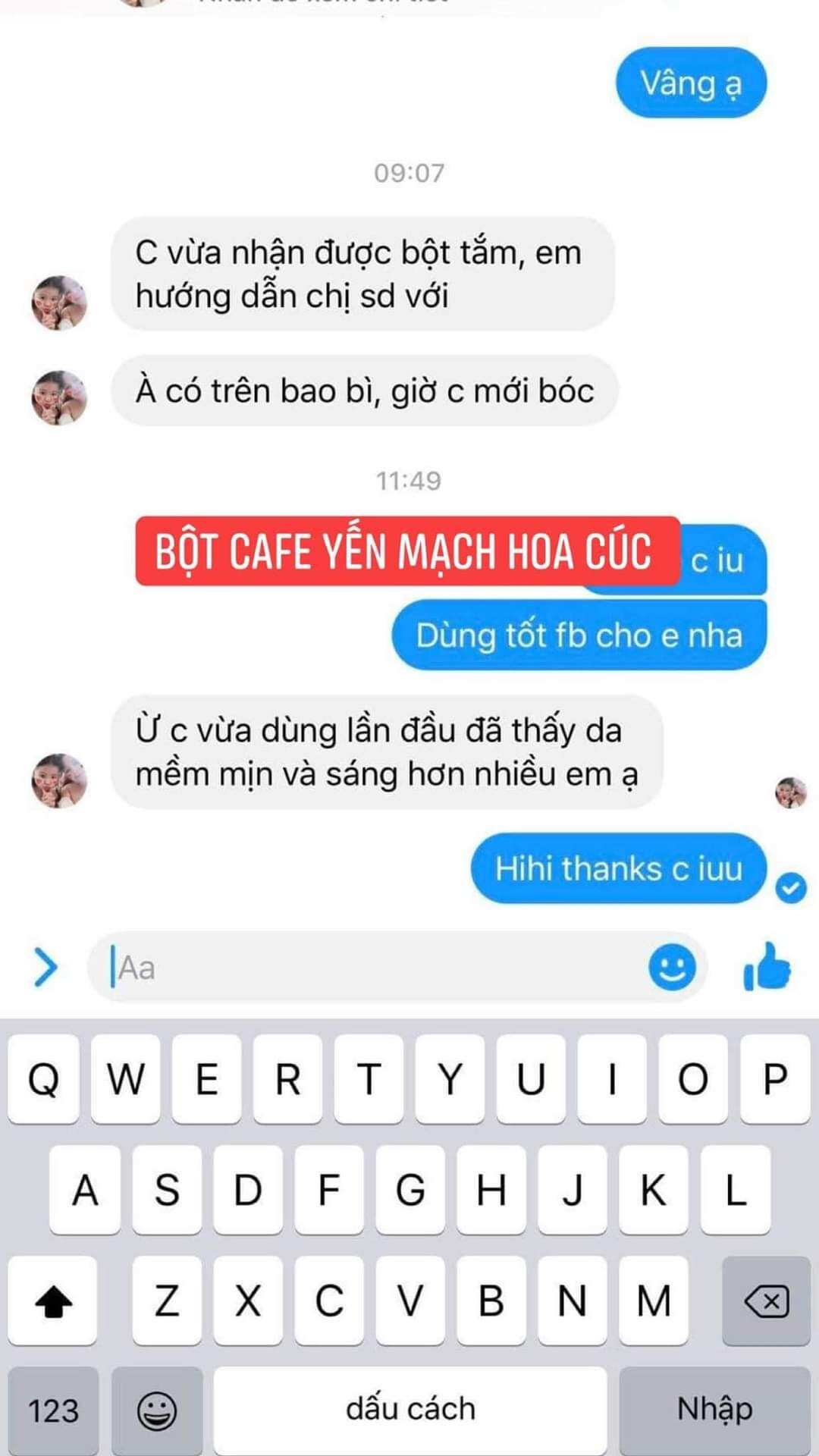 (100% ORGANIC) - Bột tắm trắng cafe, yến mạch, hoa cúc THH