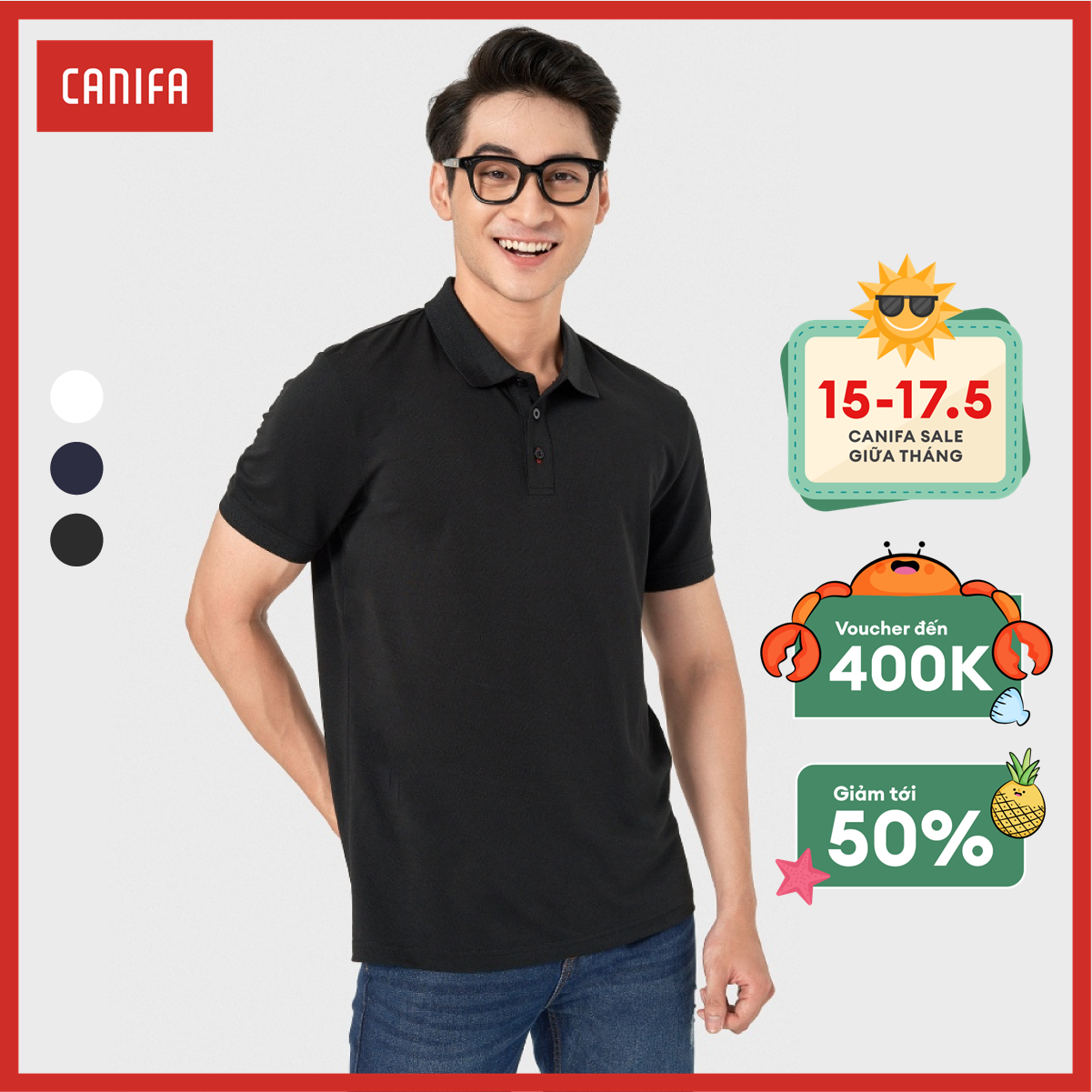 Áo polo nam canifa 8tp22a009