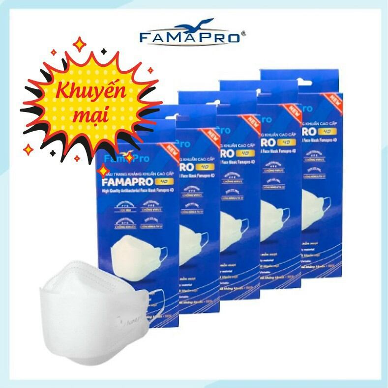 - Khẩu trang y tế kháng khuẩn cao cấp Famapro 4D tiêu chuẩn KF94