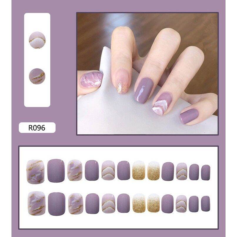 [HCM Loại 1 ] Set 24 Móng Chân Nhiều Màu Kèm Keo